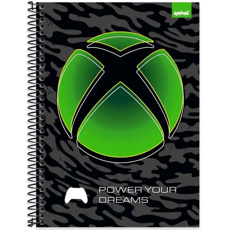 Caderno univ.capa dura 1x1 80fls Xbox 2525878 Spiral Xbox