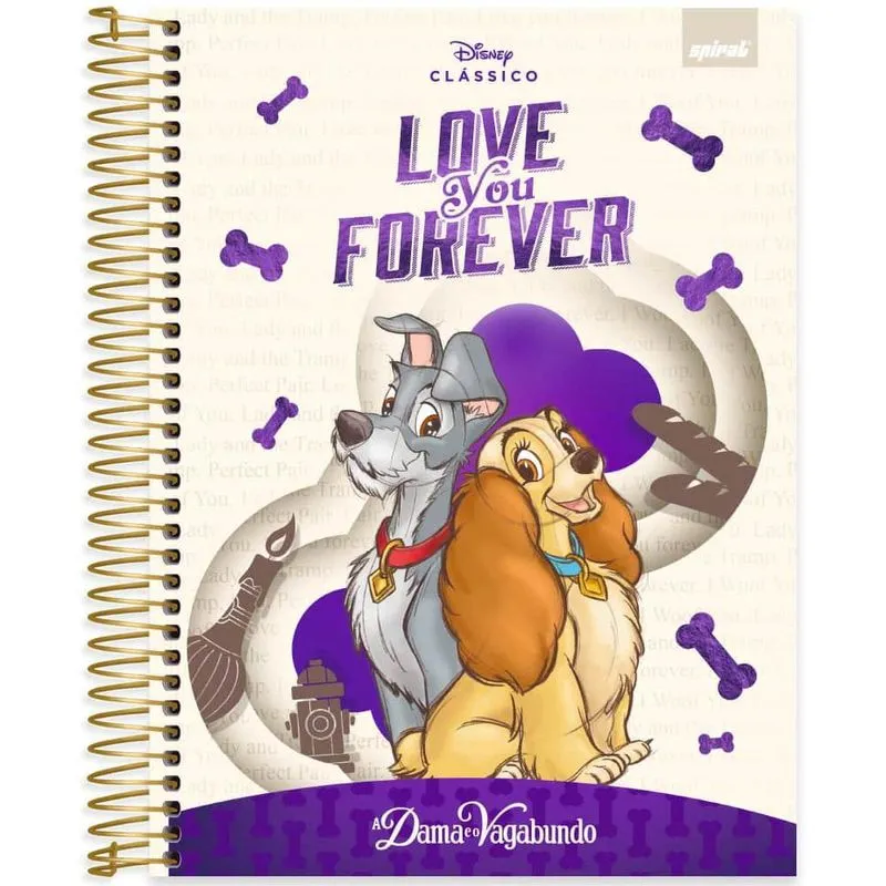 Caderno univ.capa dura 10x1 160fls Disney Cla 2525922 Spiral Cld