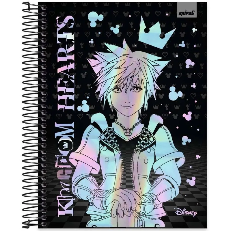 Caderno Universitário Capa Dura 10x1 160 Folhas Kingdom Hearts Spiral