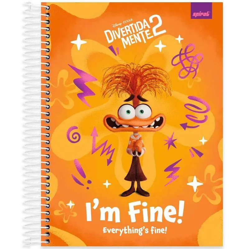Caderno Universitário Capa Dura 10x1 160 Folhas Divertidamente Disney Spiral