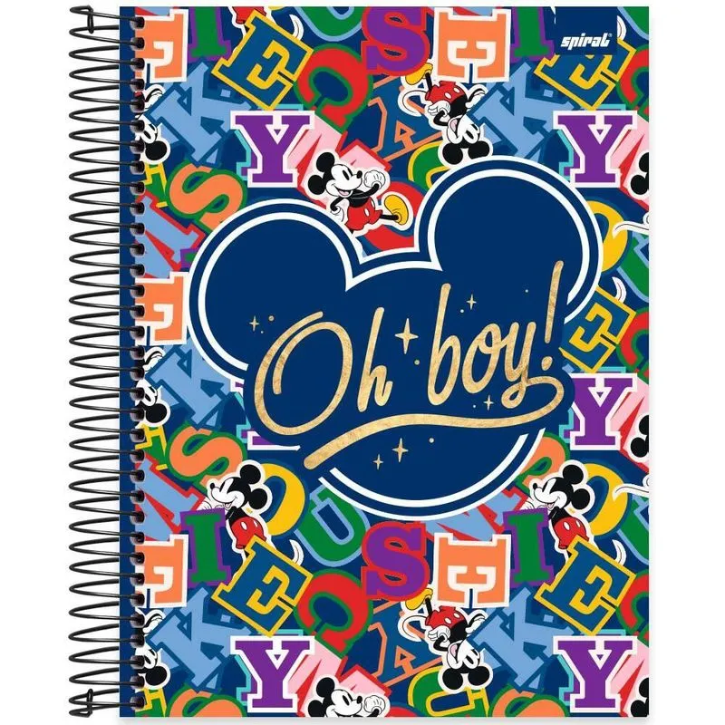 Caderno univ.capa dura 10x1 160fls Mickey Cla 2526097 Spiral Mk