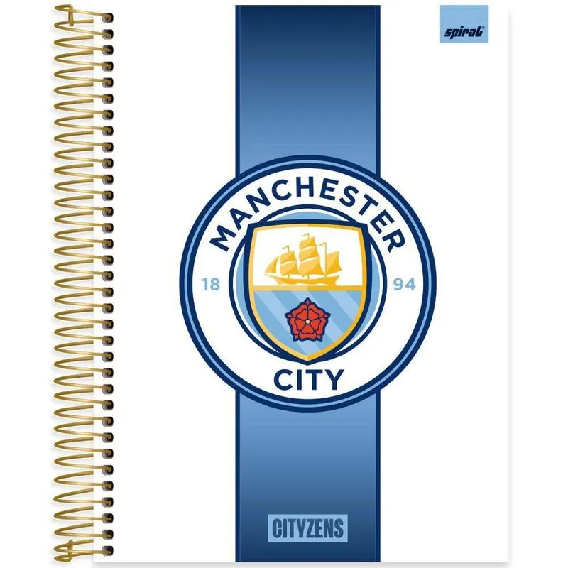 Caderno Universitário Capa Dura 15 x 1 240 Folhas Manchester City 2526295 Spiral Mc