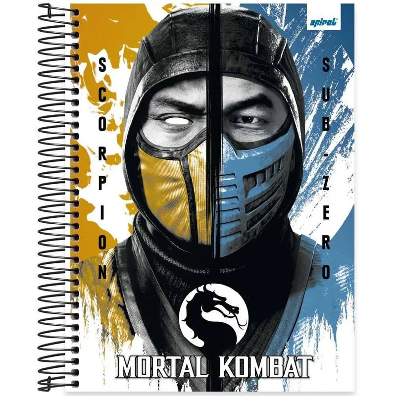 Caderno Universitário Capa Dura 20 x 1 320 Folhas Mortal Kombat 2526417 Spiral Mtk