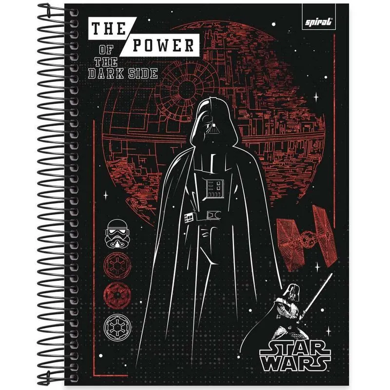 Caderno univ.capa dura 20x1 320fls S. Wars 2526448 Spiral Starw