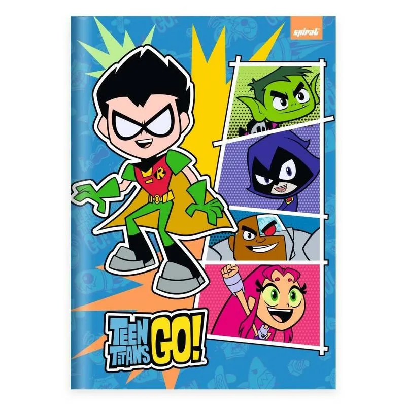 Caderno Univ.C.D. Costurado 80fls Titans Go 2526653 Spiral Ttg