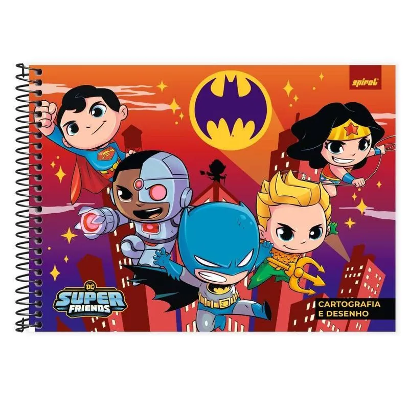 Caderno cartografia capa dura 48fl S. Friends 2526714 Spiral Dcf