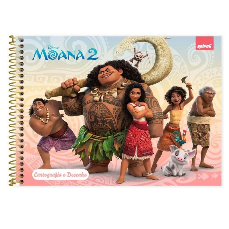 Caderno Cartografia e Desenho Capa Dura 48 Folhas Moana 2526813 Spiral Moa