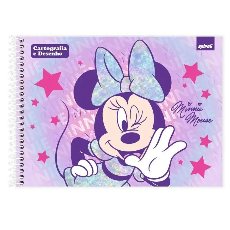 Caderno cartografia capa dura 80fls Minnie Cla 2527018 Spiral Mn