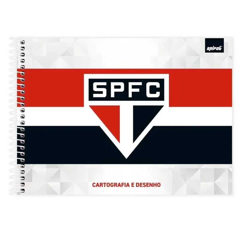 Caderno Cartografia e Desenho Capa Dura 80 Folhas São Paulo Futebol Clube 2527063 Spiral SPFC