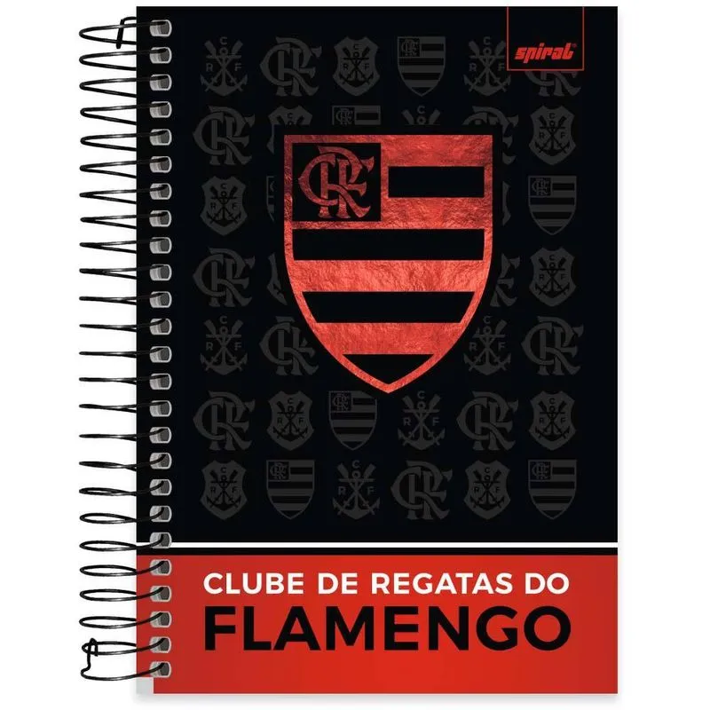 Caderno 1-4 espiral capa dura 160 folhas Flamengo 2527261 Spiral Fla