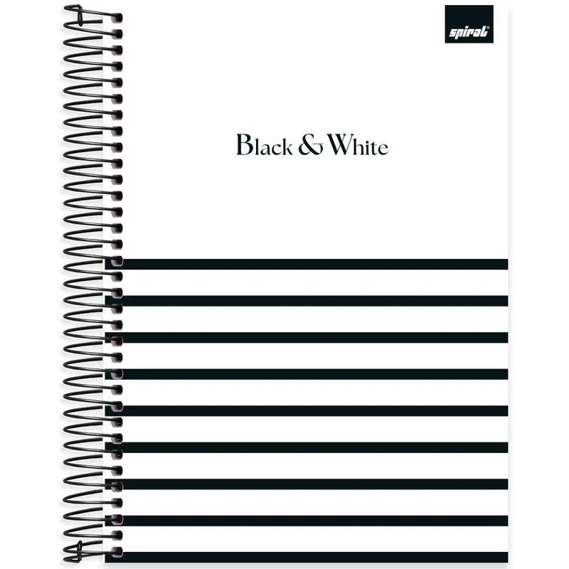 Caderno Universitário Capa Dura 20 x 1 320 Folhas Black & White 2527315 Spiral B&W