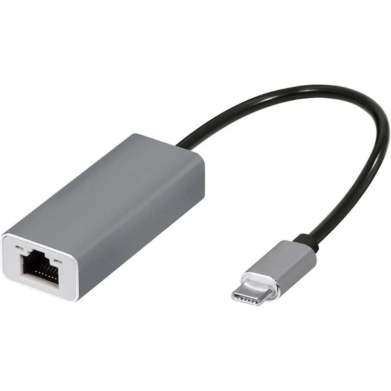 Adaptador de rede USB RJ45 paraUSB-C 3.0 1000Mbps alum. 2Plug