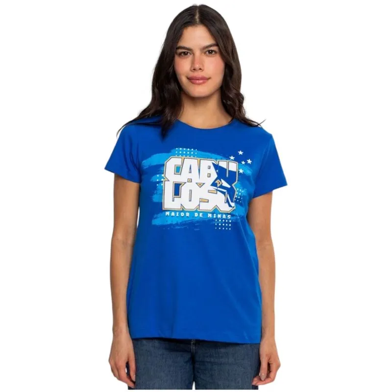 Camiseta Feminina Futebol Cruzeiro Cabuloso Surf Center G / Azul