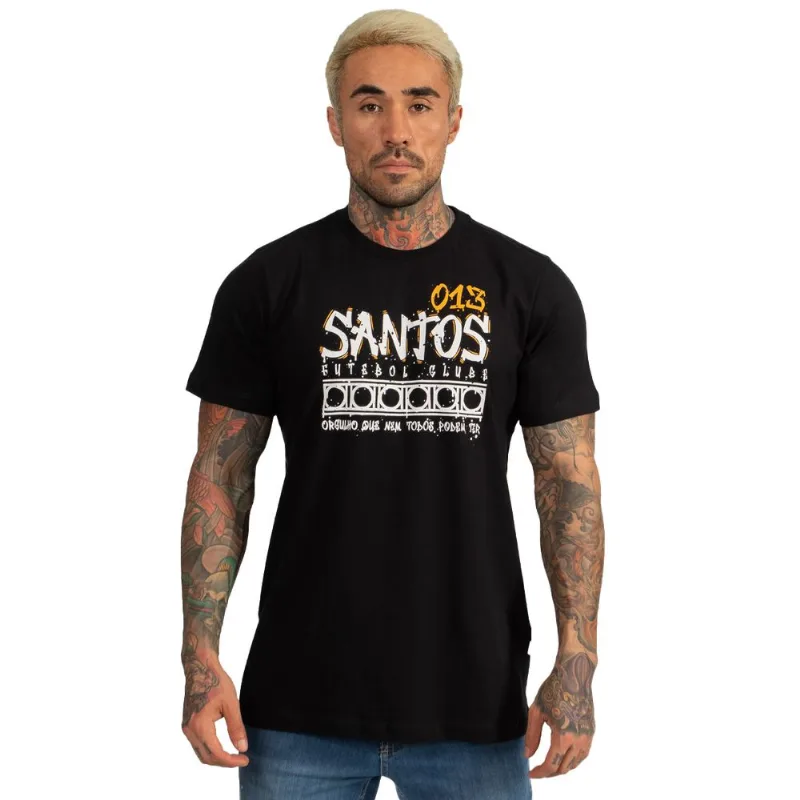 Camiseta Santos Oficial Classic 013 Algodão Masculina GG / Preto
