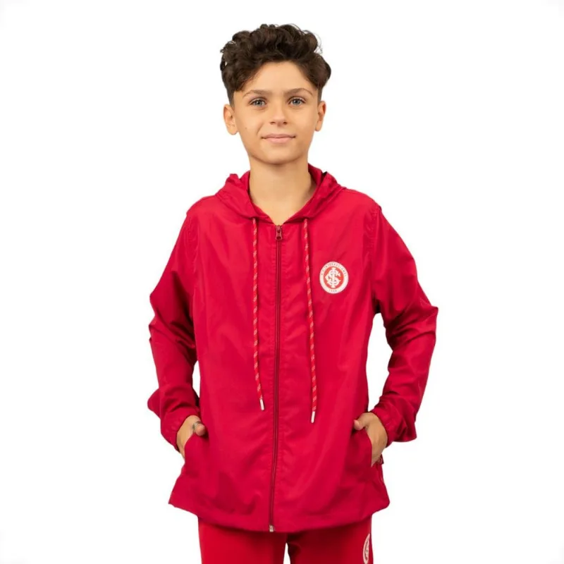 Jaqueta Corta Vento Internacional Oficial Juvenil com Capuz 8 / Vermelho