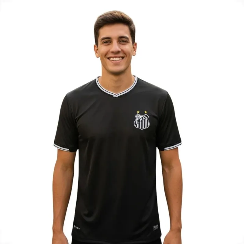 Camiseta Esportiva Santos Futebol Clube Torcedor Surf Center GG / Preto
