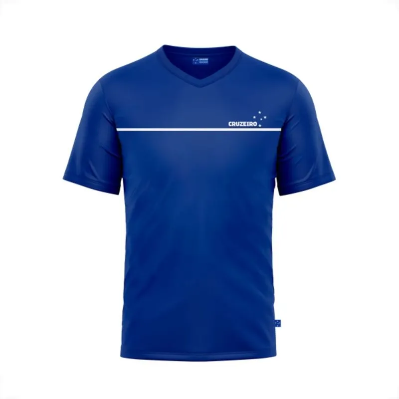 Camiseta Gola V Cruzeiro Coração Cruzeirense Surf Center P / Azul