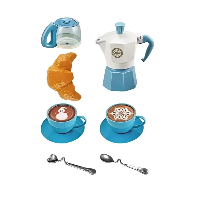 Brinquedo Kit Café da Manhã Cafeteira 11 Peças Azul - Quanhe