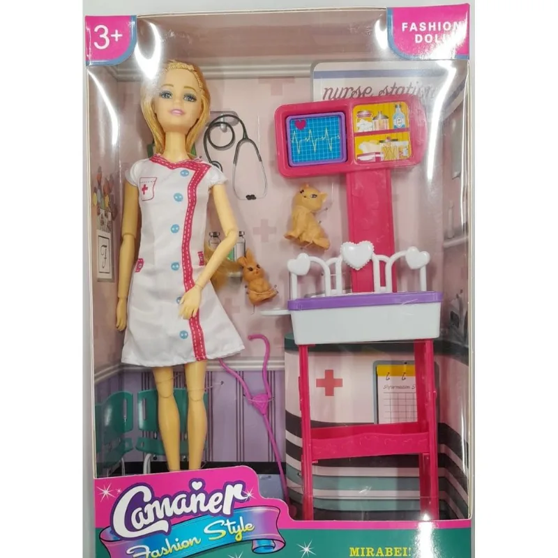 Boneca Camaner Veterinária com 4 Peças N2442381 - Quanhe
