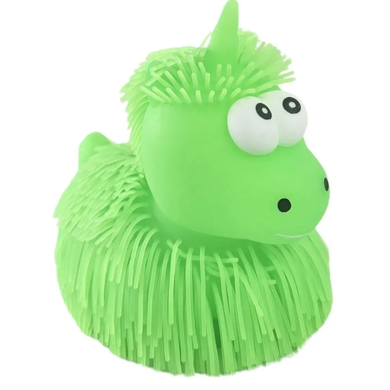 Boneco Unicórnio Estica e Aperta Anti Stress Luz Brilhante Divertido Verde - Castela
