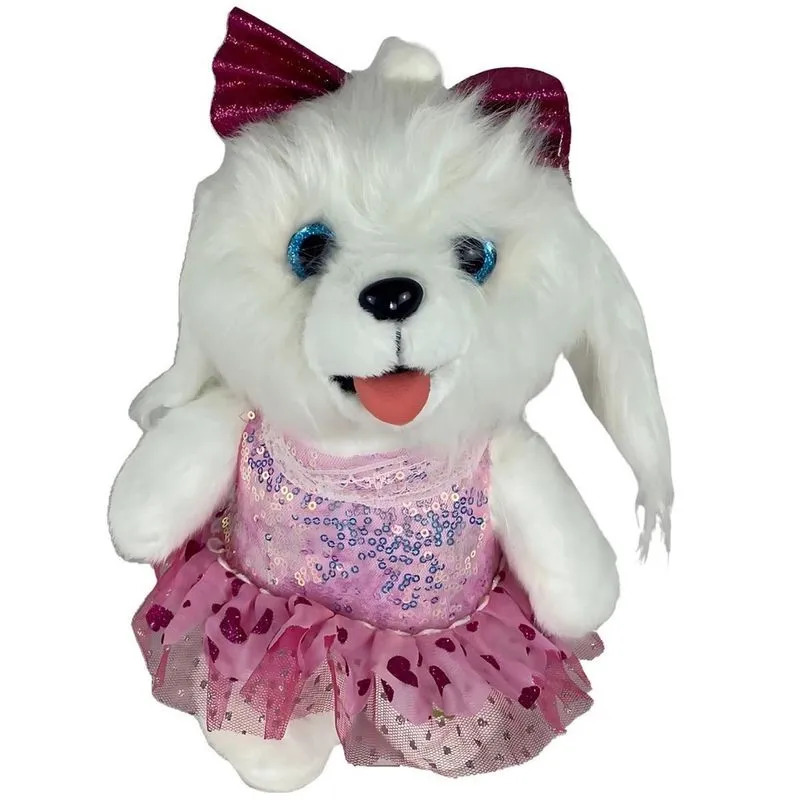 Pelúcia Cachorrinho Com Som E Movimentos Rosa - Castela