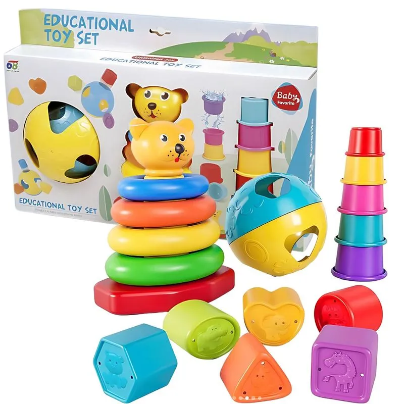 Brinquedo Infantil Set De Empilhar Com 19 Peças Didático Infantil - Castela