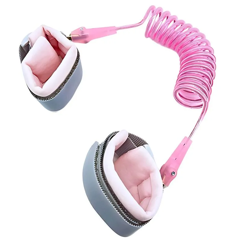 Pulseira Segurança Guia Pulso Infantil Com Velcro Rosa Castela