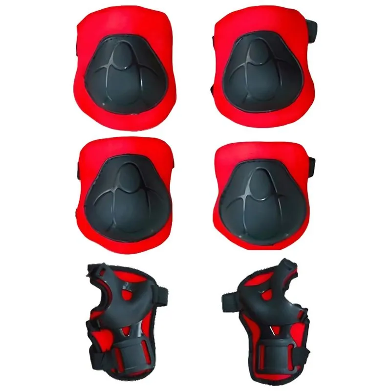 Kit Proteção 6 Peças Vermelho Patins Skate Bicicleta Castela