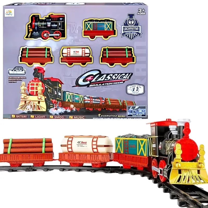 Brinquedo Trenzinho Locomotiva Solta Fumaça Com luz E Som Castela