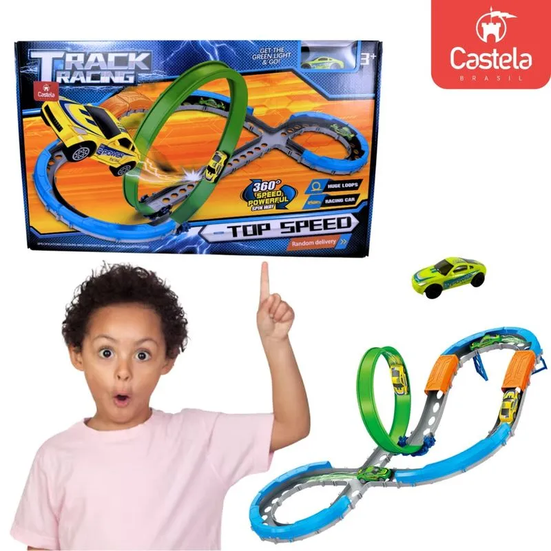 Pista de Corrida Loopping Radical Infantil Carrinho Castela