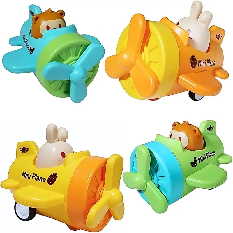 Brinquedo Infantil Mini Avião Interativo Ursinho Fricção Sortido Castela
