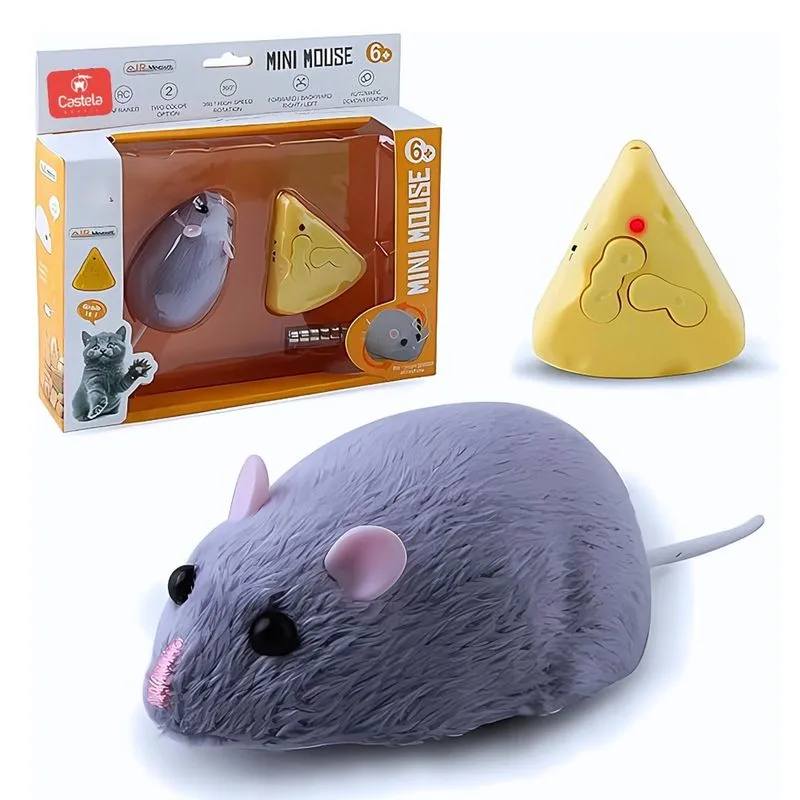 Rato Brinquedo Interativo Para Gatos Movimento Controle Remoto Castela
