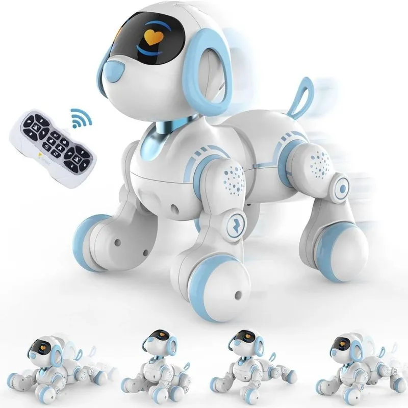 Robô Cachorro De Controle Remoto Azul Com Led - Castela