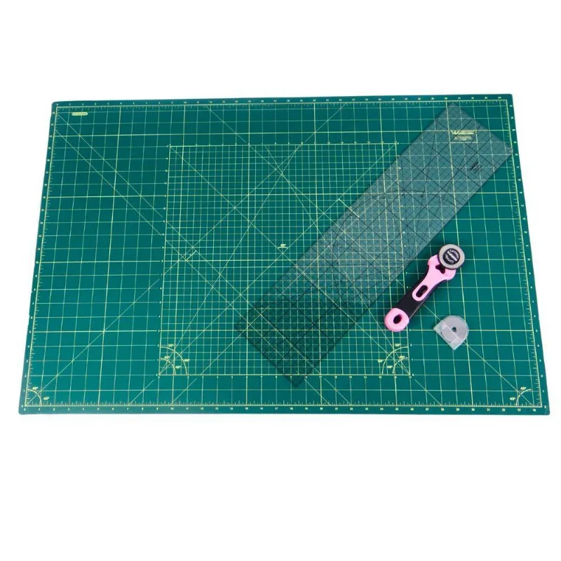 Kit Iniciante Base De Corte 90x60 Régua 15x60 Cortador 45mm