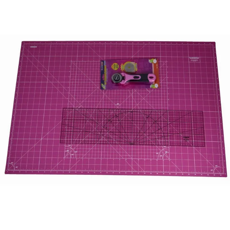 Kit Iniciante Base De Corte 90x60 Régua 15x60 Cortador 45mm
