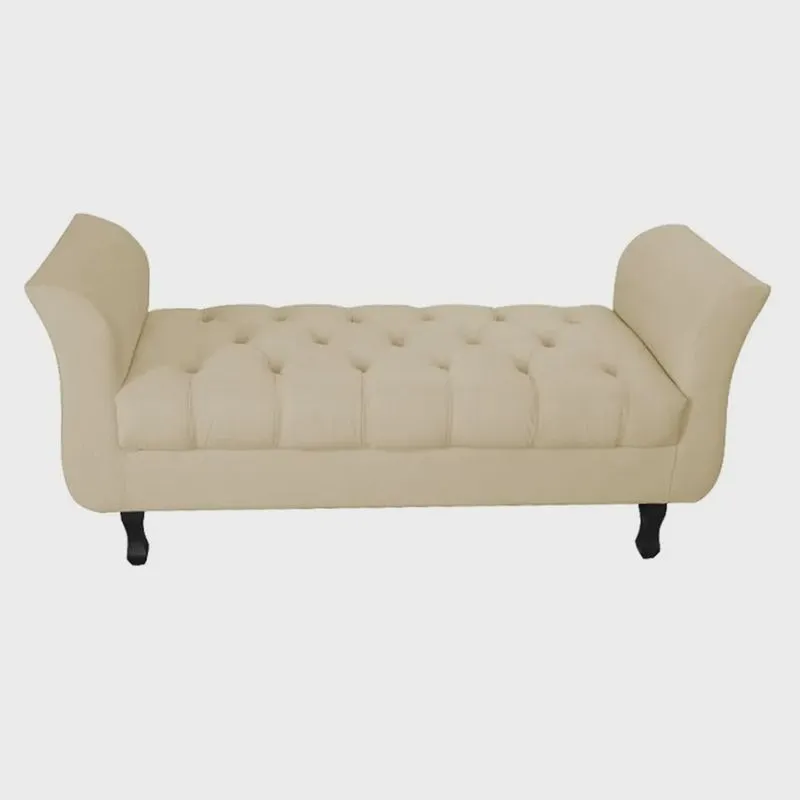Recamier Grecia Decorativa 100cm Suede Bege - Montanaris Decor