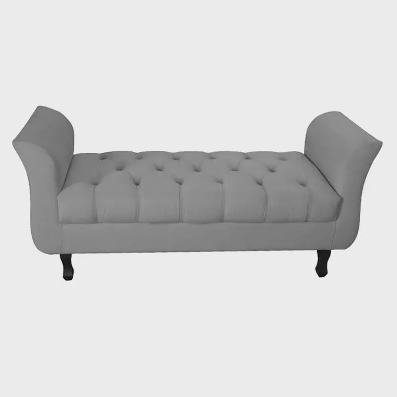 Recamier Grecia Decorativa 100cm Suede Cinza - Montanaris Decor