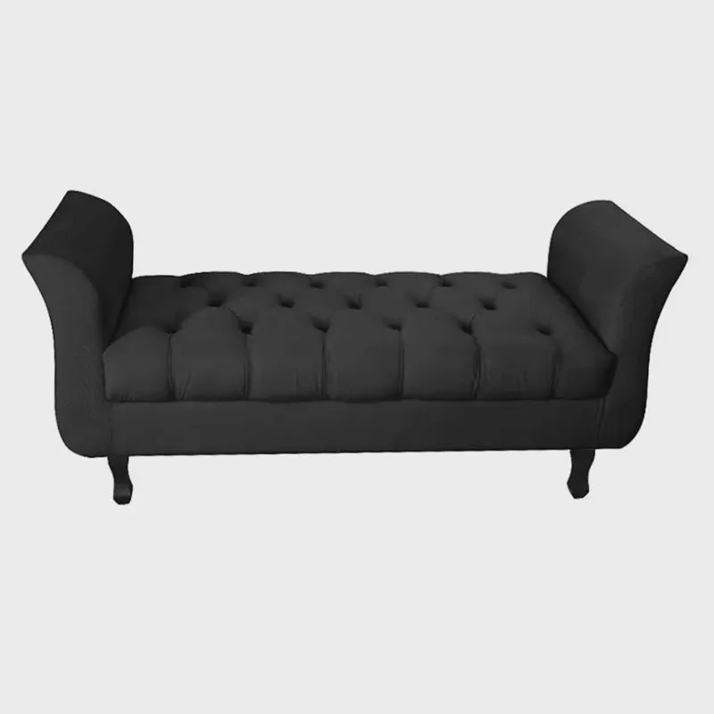 Recamier Grecia Decorativa 100cm Suede Preto - Montanaris Decor