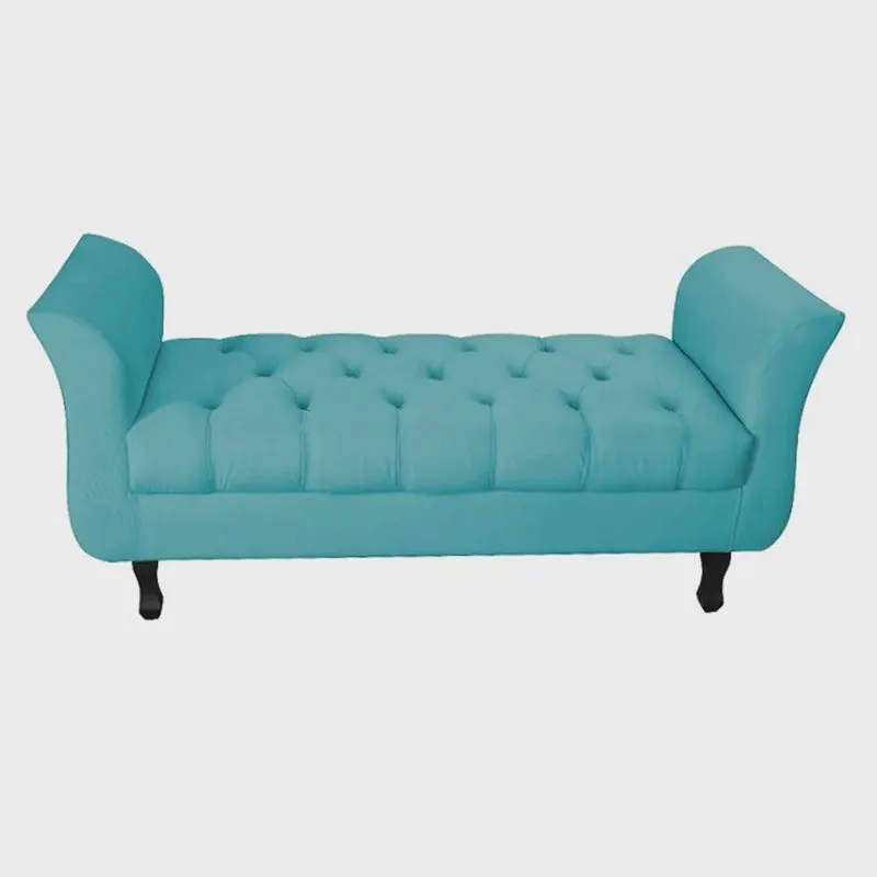 Recamier Grecia Decorativa 140cm Suede Azul Turquesa - Montanaris Decor