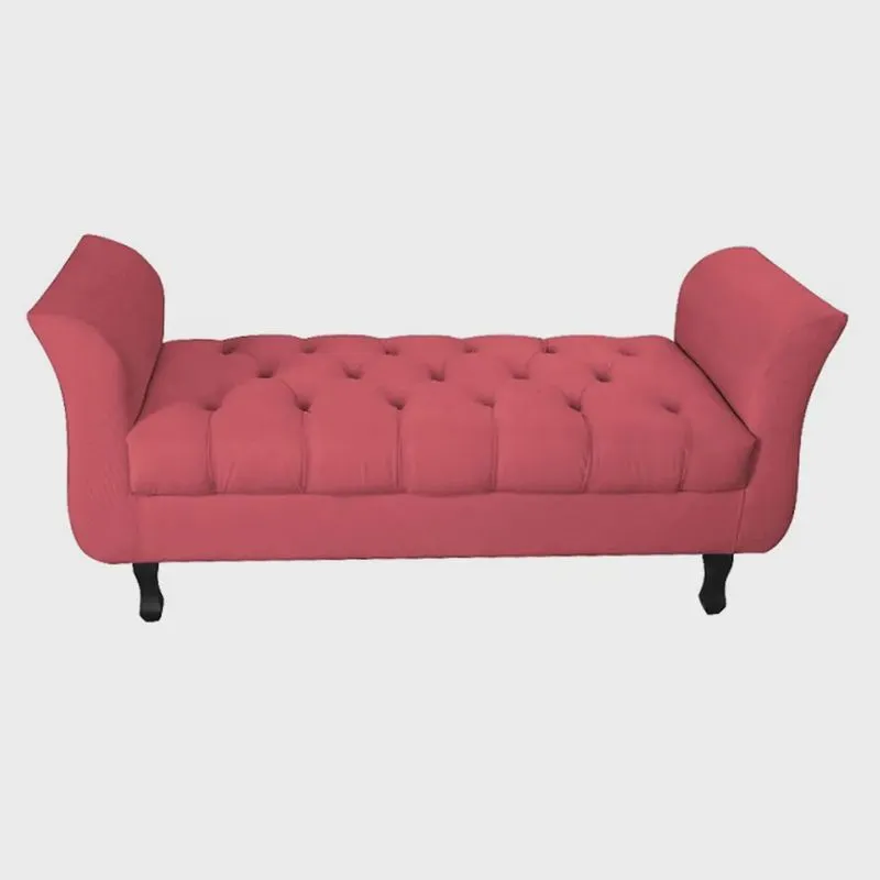 Recamier Grecia Decorativa 140cm Suede Vermelho - Montanaris Decor