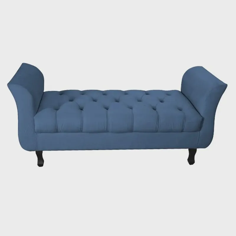 Recamier Grecia Decorativa 90cm Suede Azul Marinho - Montanaris Decor
