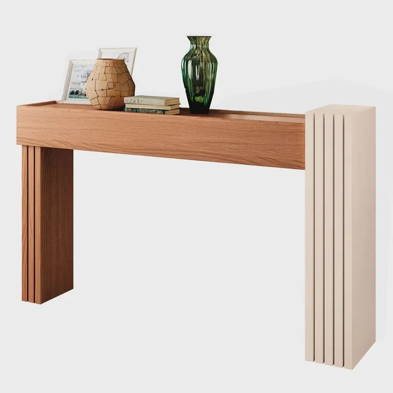 Aparador para Sala de Estar Mary Nature/Off White - Montanaris Decor