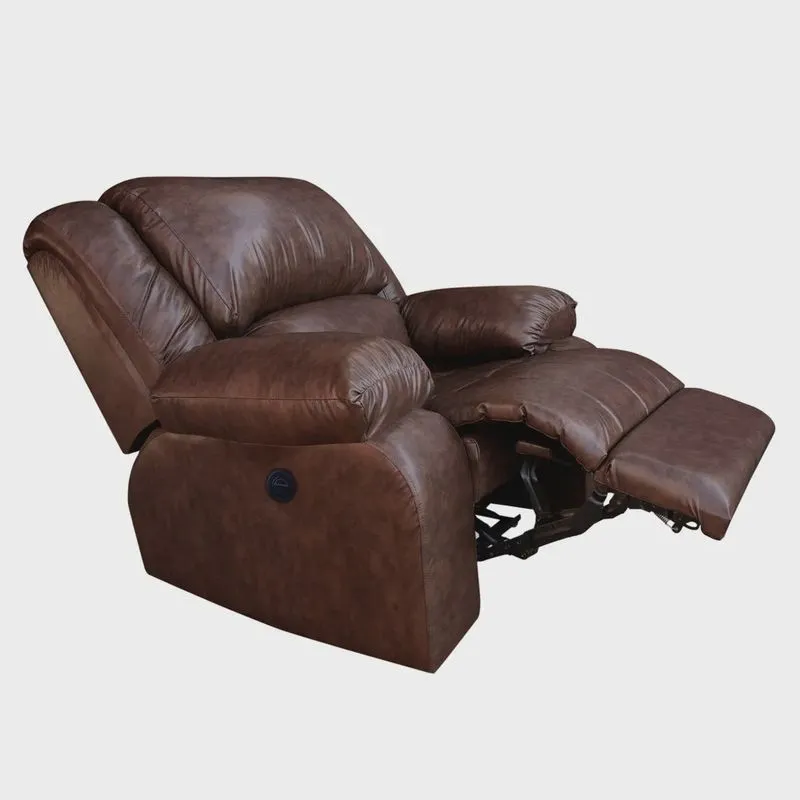 Poltrona do Papai Elétrica Chelsea Para Sala de Estar pu Marrom - Montanaris Decor