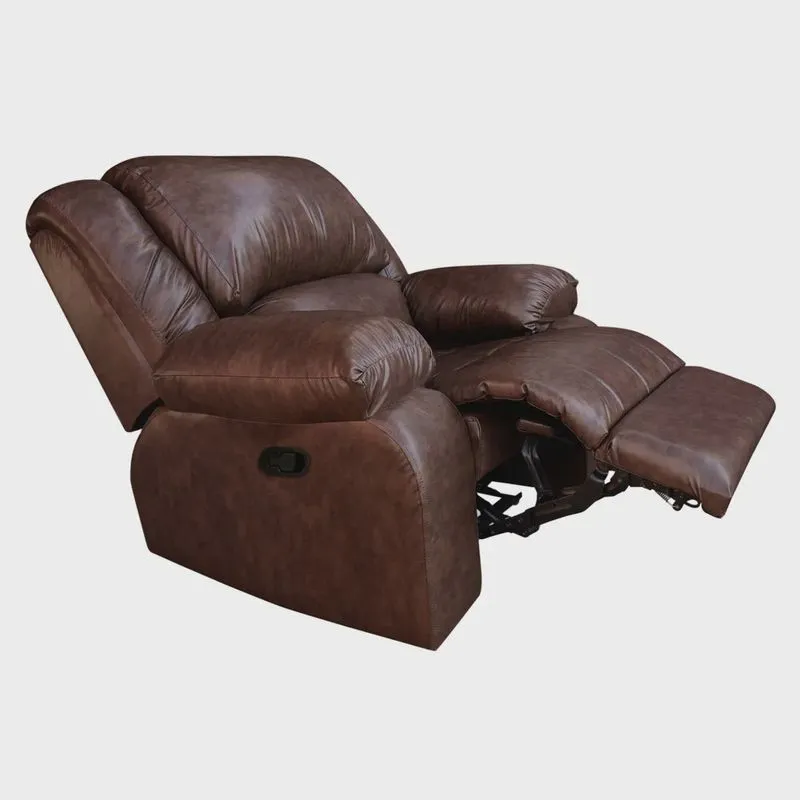 Poltrona do Papai Manual Chelsea Para Sala de Estar pu Marrom - Montanaris Decor