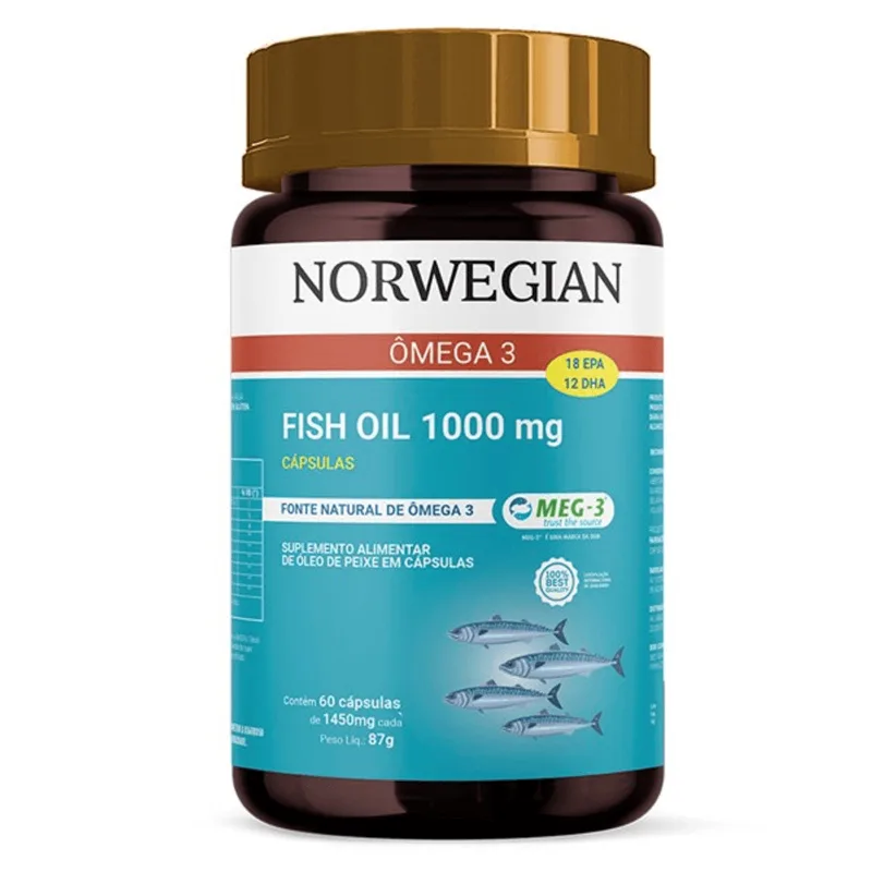Omega 3 1.000Mg Norwegian Com 60 comprimidos Sidney Oliveira
