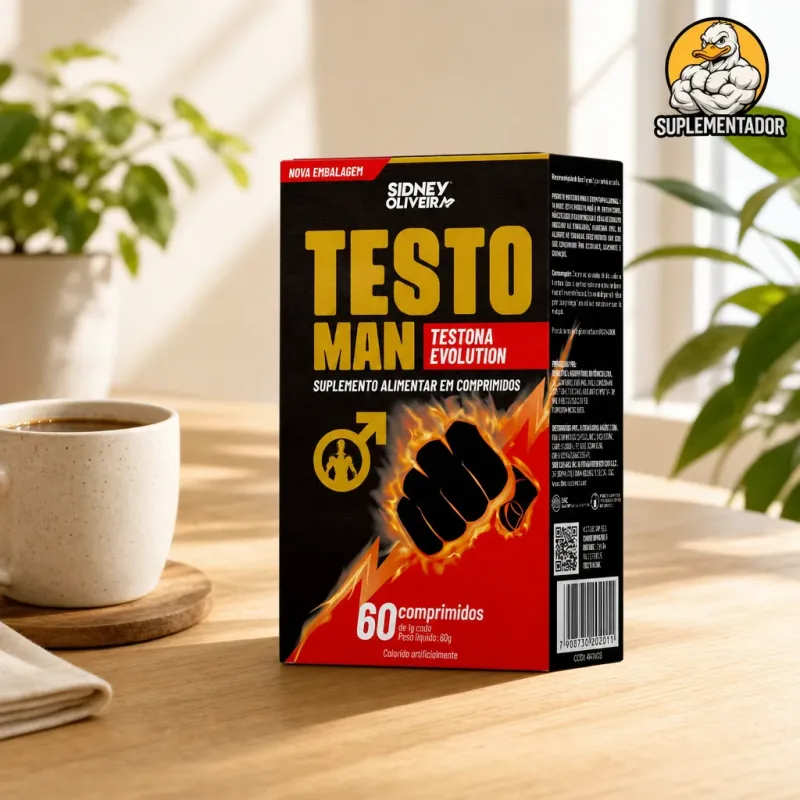 Testo Man 60 Comprimidos Sidney Oliveira, suplemento masculino para a sua rotina de saúde e bem-estar