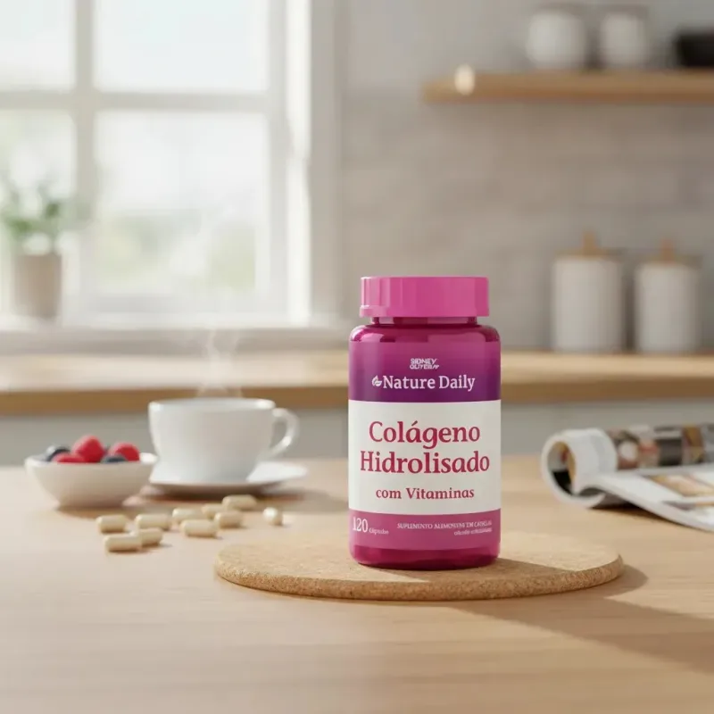 Colágeno Hidrolisado E Vitamina Nature Daily 120 Cápsulas Sem Sabor Sidney Oliveira