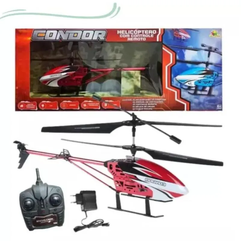 Helicóptero Controle Remoto Enorme 45cm Condor 3 Canais