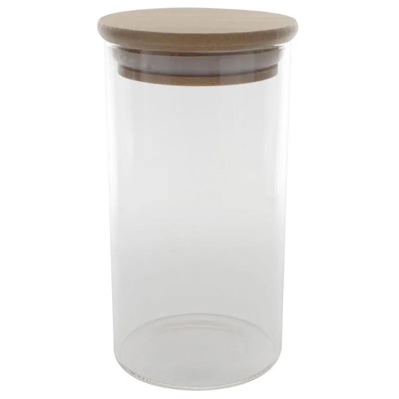 Pote Hermético C/ Tampa Bambu 300ml em Vidro Fu Xing