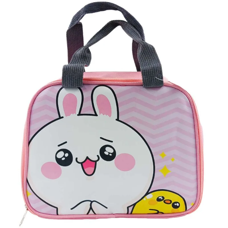 Bolsa Térmica Bichinhos 25x20cm em Poliéster Fu Xing-Rosa Coelho